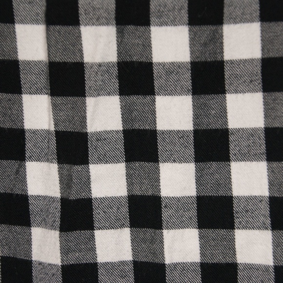 PER SE Black+White Buffalo Plaid Boyfriend Flannel - Picture 3 of 8